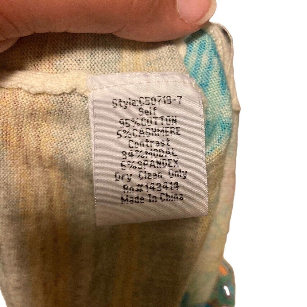 Johnny Was Multicolor Floral Patchwork Hooded Cardigan - Turquoise, Pink, Yellow - Picture 12 of 14